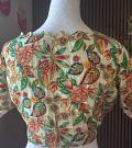 white kalamkari blouse-custom blouse-non padded-saree blouse